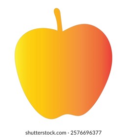 Yellow and Red Gradient Apple Design