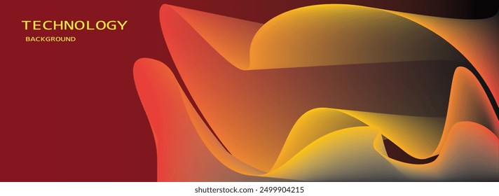Yellow red gradient background with aurora or wavy wind concept