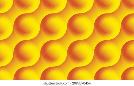 Yellow and Red Gradient Background. Round Abstract Geometric Template. Vector Background. Wall Paper. Banner, Brochure, Presentation, Website Etc. Custom Wallpaper Design for You.