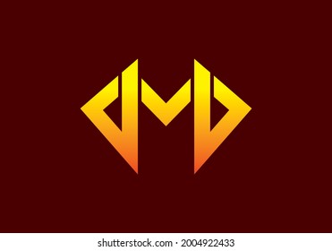 Yellow red gradient color of M initial letter logo