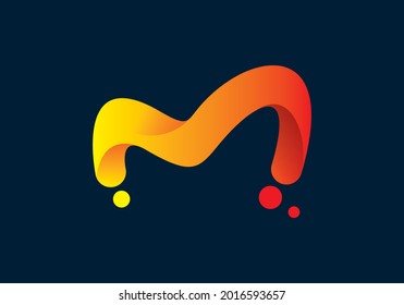 Yellow Red Gradient Color Of Unique M Initial Letter Logo