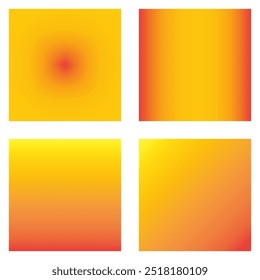 Yellow and red gradient squares. Abstract background set. Smooth transitions.