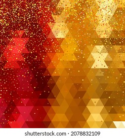 Yellow and red gradient triangles vector pattern. Bright colorful illustrations with triangles. New template for your brand book.