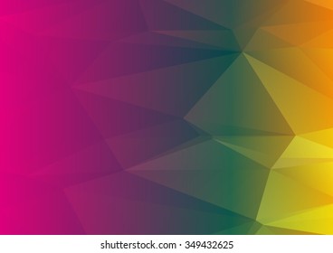Yellow red and green abstract geometric rumpled triangular low poly style illustration graphic background. Raster polygonal design for business.