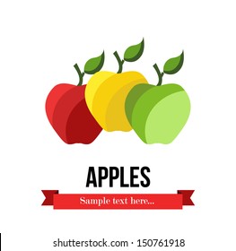 yellow, red and green apples
