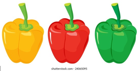 yellow, red and green capsicum