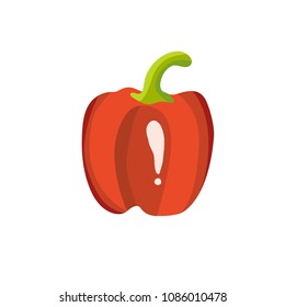Yellow, red and green pepper. Vector illustration.