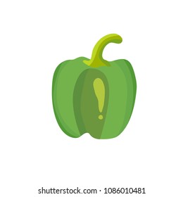 Yellow, red and green pepper. Vector illustration.