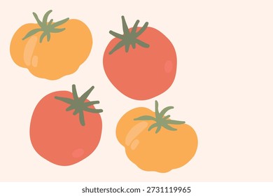 Gelb Rot Grün Tomate Vektor