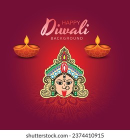 Yellow Red Happy Deepavali Wishes 2023
