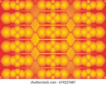 yellow and red Hexagon art gradient pattern in vector