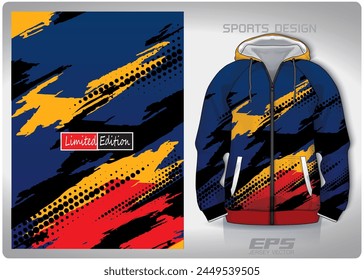 yellow red label to add black dots pattern design, illustration, textile background for sports t-shirt, football jersey shirt mockup for football club. consistent front view