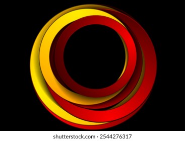 Yellow and red minimal circles abstract geometric background. Vector tech graphic design