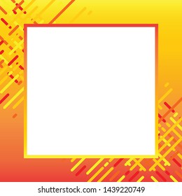 Yellow Red Minimalis Frame with Line Pattern for Text and Image
