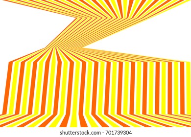 Yellow and red mobius wave stripe. Vector illustration.