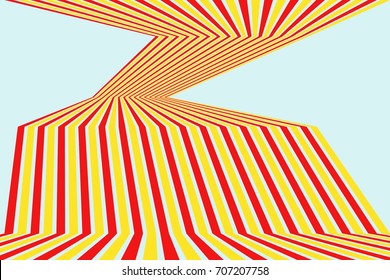 Yellow and red mobius wave stripe. Vector illustration.