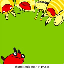 Yellow and red monsters