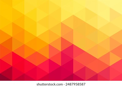 Yellow and red mosaic pixel background. Gradient abstract tile background. Artistic puzzle background.