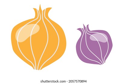 Yellow and red onion design isolated on white background EPS 10.