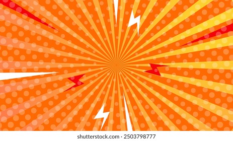 Fondo de diseño retro vintage de los rayos de sol clásicos del Vector rojo y naranja amarillo