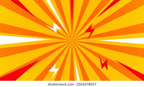 Arrière-plan Image vectorielle rétro rouge et orange rayons de soleil