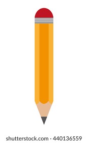 yellow and red pencil front view over isolated background,vector illustration
