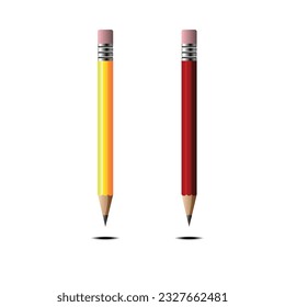 Icono de grafito amarillo y rojo aislado en blanco