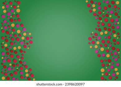 Yellow red polka dots Green backdrop Colored wallpaper Copy space text Birthday greeting card Simple design Birthday Cute template Gradient surface Perfect invitation template Cover design blank