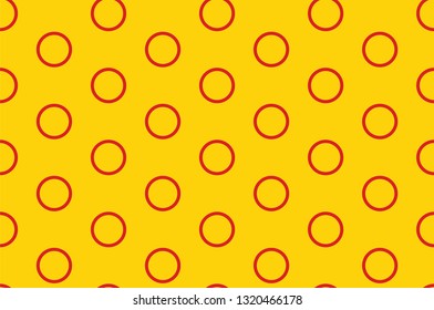 Yellow with red polka dots seamless pattern, abstract background design, fashion textile pattern