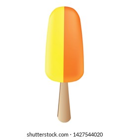 Yellow red popsicle icon. Cartoon of yellow red popsicle vector icon for web design isolated on white background