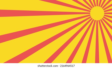 yellow and red retro sun background illustration