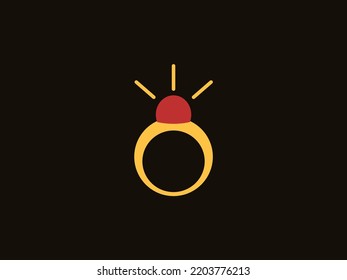 Yellow and red ring icon vector illustration.