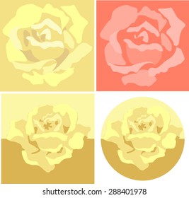 Yellow and red roses in the form of silhouettes.