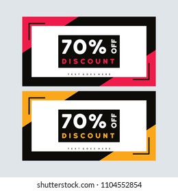 Yellow and red Sale banner design. Facebook ad Banner. Discount card. Summer sale. Clearance poster. Banner set. Voucher template 