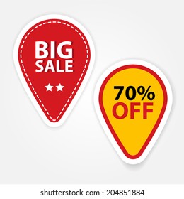 Yellow and Red Sale tags