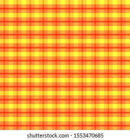 Yellow and Red Seamless Gingham Pattern. Vector illustrations. Texture from squares/ rhombus for - tablecloths, blanket, plaid, cloths, shirts, textiles, dresses, paper, posters.
