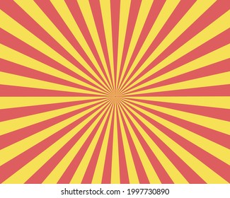 Yellow and Red shiny starburst background, abstract texture,vector illustration.