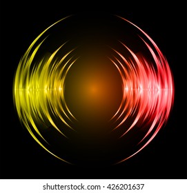 yellow red Sound waves oscillating light
