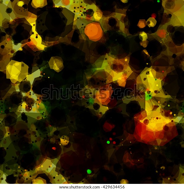 Yellow Red Spots Flickering Dark Abstract Stock Vector (Royalty Free