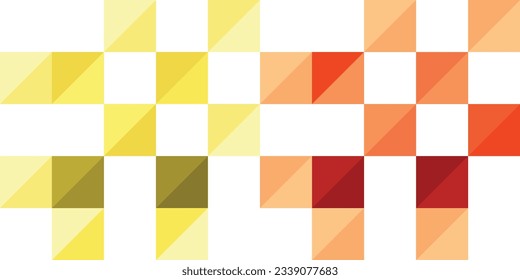 yellow red square monochrome color seamless pattern, vector illustration