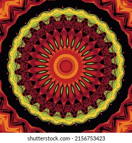 Yellow red star kaleidoscope background