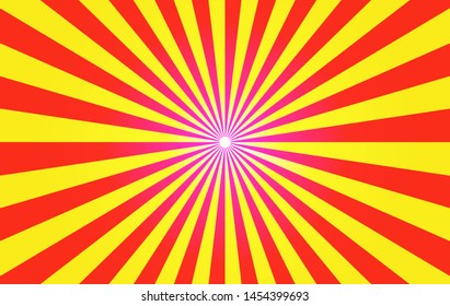 Yellow red sunshine colorful vector background. Abstract sunburst design wallpaper for template business social media advertising. 