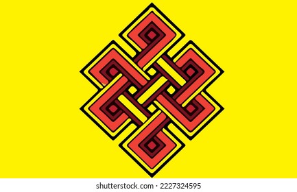 yellow red and symbol logo