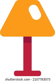 Lámpara de mesa amarilla y roja, ilustración, vector sobre un fondo blanco.