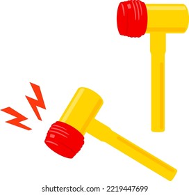 Yellow and red toy hammer