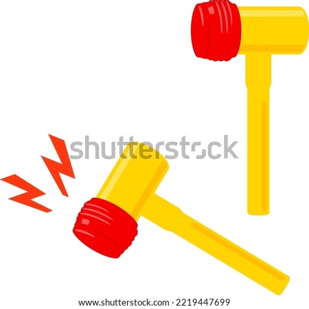 Yellow and red toy hammer