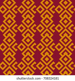 Yellow and red vector geometric seamless abstract pattern. Colorful modern bold print stripe and rectangle shape for fashion, wallpaper, texture, fabric. Vintage background in retro style.