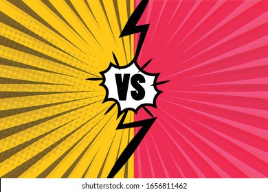 Yellow and red Versus fight backgrounds in Comic Book Style Background