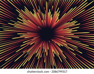 Yellow red warp speed vector