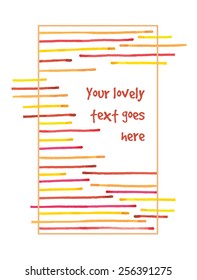 Yellow and red watercolor lines vector background with space for your text